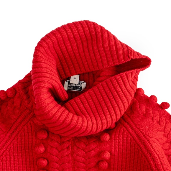 Temperley London Chrissie Sweater Red Turtleneck Popcorn Knit 100% Wool Size XS - Picture 11 of 12